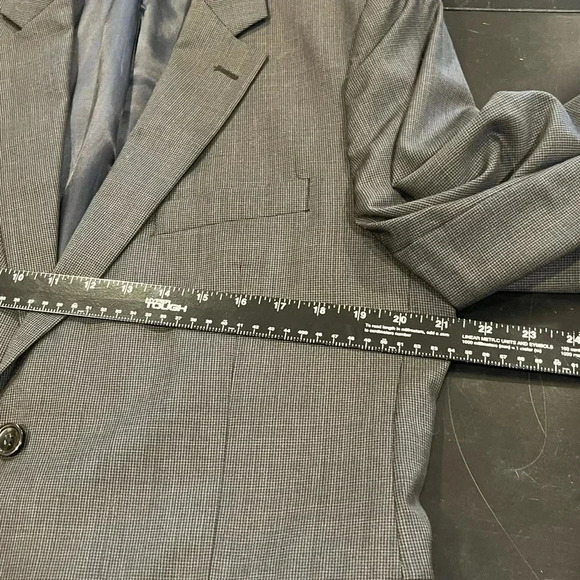 Nautica Wool Houndstooth Gray Two Button Double Vented Blazer Jacket Mens 42S - Picture 11 of 12